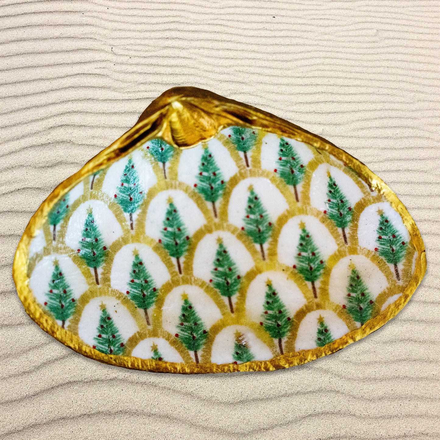 Fresh Cut Trees-Decoupage Shells