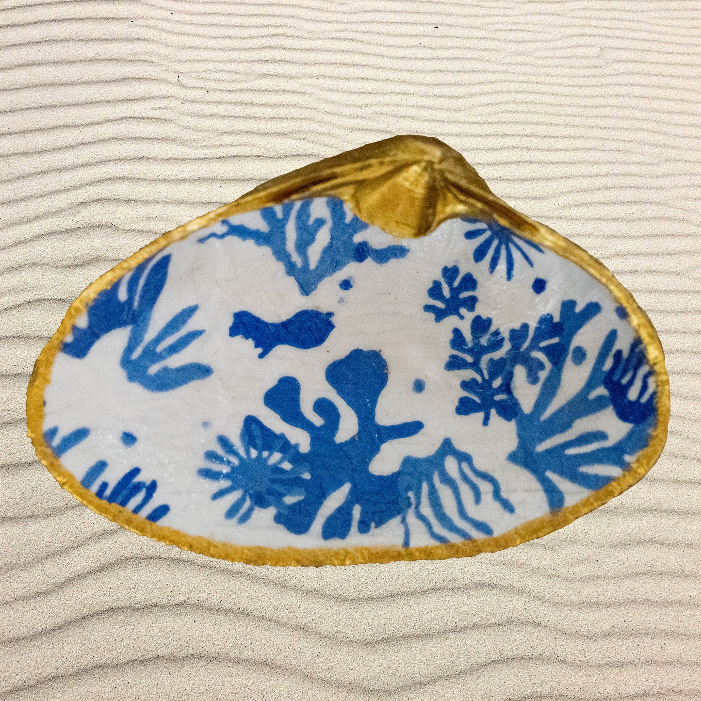 Reef Reflections: Coral-Inspired Decoupage Shell