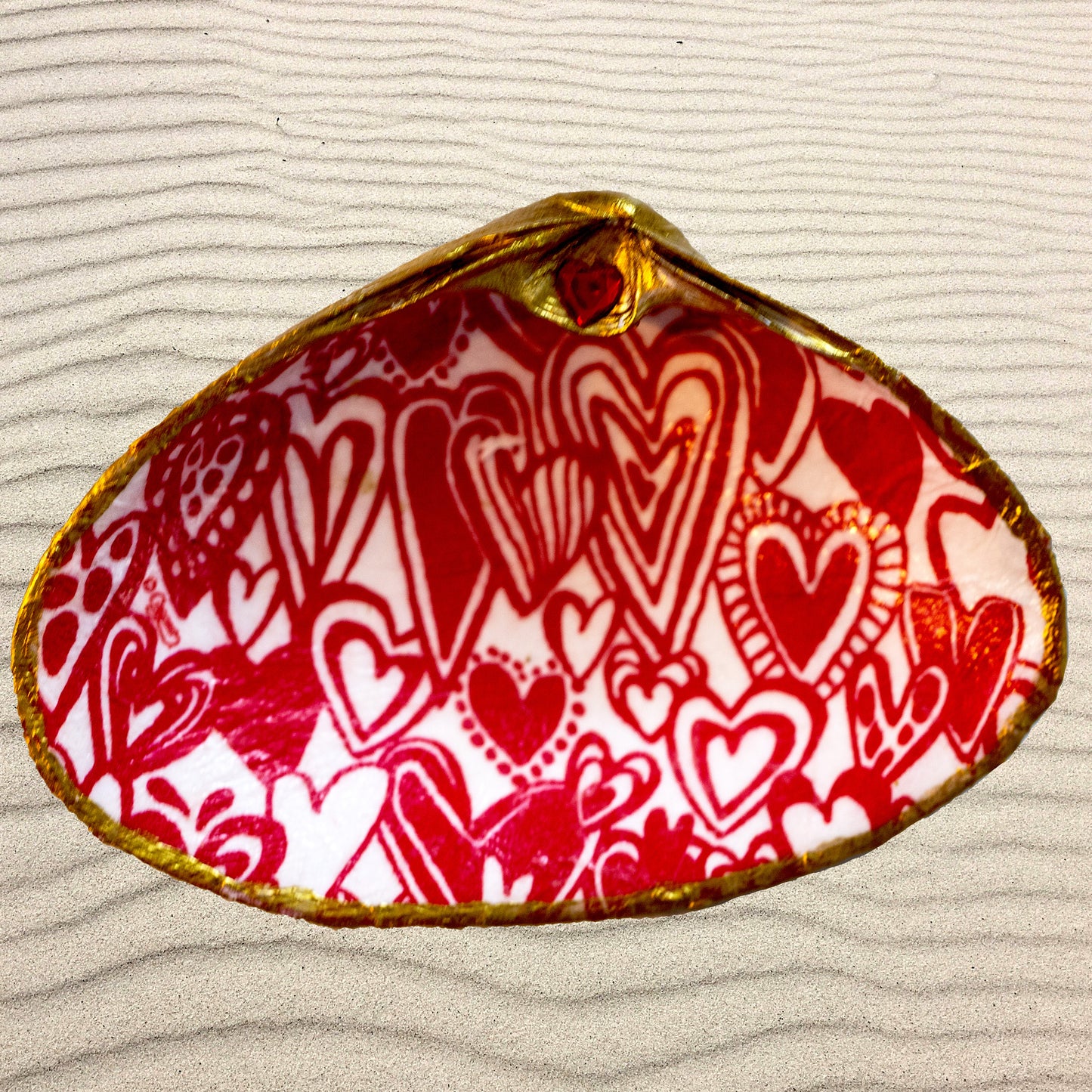 Lots of Love Decoupage Shell