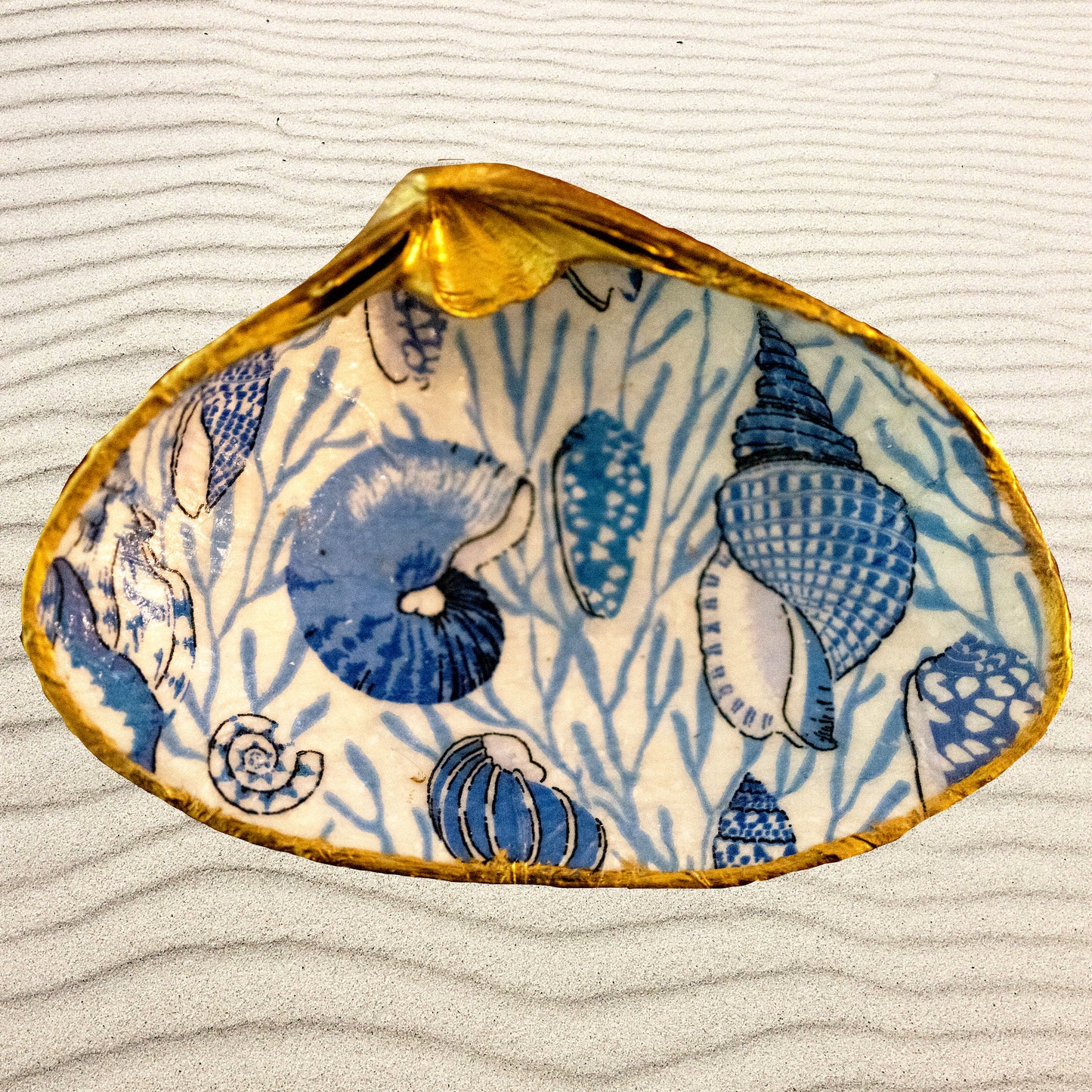 Decoupage Shells-Tidal Blue Gems