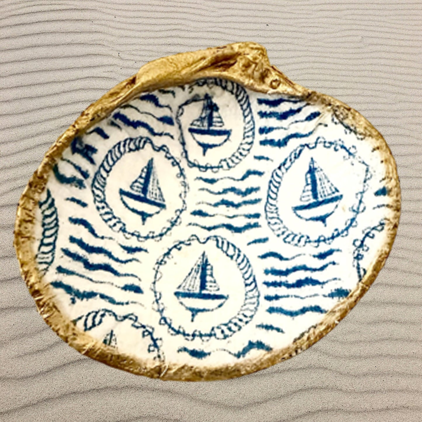 Designed Decoupage Mini Shell-Sail Away