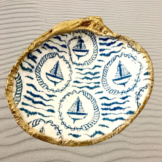 Designed Decoupage Mini Shell-Sail Away